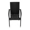AZC-S2113 BK - Stolička záhradná, čierny umelý ratan, kov, stohovateľná.