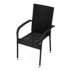 AZC-S2113 BK - Stolička záhradná, čierny umelý ratan, kov, stohovateľná.