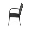 AZC-S2113 BK - Stolička záhradná, čierny umelý ratan, kov, stohovateľná.