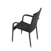 AZC-S2113 BK - Stolička záhradná, čierny umelý ratan, kov, stohovateľná.