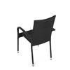 AZC-S2113 BK - Stolička záhradná, čierny umelý ratan, kov, stohovateľná.