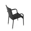 AZC-S2113 BK - Stolička záhradná, čierny umelý ratan, kov, stohovateľná.