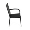 AZC-S2113 BK - Stolička záhradná, čierny umelý ratan, kov, stohovateľná.