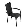 AZC-S2113 BK - Stolička záhradná, čierny umelý ratan, kov, stohovateľná.