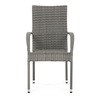 AZC-S2114 GREY - Stolička záhradná, šedý umelý ratan, kov, stohovateľná.