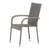 AZC-S2114 GREY - Stolička záhradná, šedý umelý ratan, kov, stohovateľná.