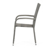 AZC-S2114 GREY - Stolička záhradná, šedý umelý ratan, kov, stohovateľná.