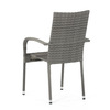 AZC-S2114 GREY - Stolička záhradná, šedý umelý ratan, kov, stohovateľná.