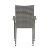 AZC-S2114 GREY - Stolička záhradná, šedý umelý ratan, kov, stohovateľná.