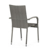 AZC-S2114 GREY - Stolička záhradná, šedý umelý ratan, kov, stohovateľná.