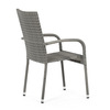 AZC-S2114 GREY - Stolička záhradná, šedý umelý ratan, kov, stohovateľná.