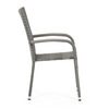 AZC-S2114 GREY - Stolička záhradná, šedý umelý ratan, kov, stohovateľná.