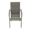 AZC-S2114 GREY - Stolička záhradná, šedý umelý ratan, kov, stohovateľná.