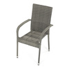 AZC-S2114 GREY - Stolička záhradná, šedý umelý ratan, kov, stohovateľná.