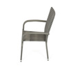 AZC-S2114 GREY - Stolička záhradná, šedý umelý ratan, kov, stohovateľná.
