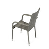 AZC-S2114 GREY - Stolička záhradná, šedý umelý ratan, kov, stohovateľná.