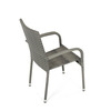 AZC-S2114 GREY - Stolička záhradná, šedý umelý ratan, kov, stohovateľná.