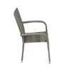 AZC-S2114 GREY - Stolička záhradná, šedý umelý ratan, kov, stohovateľná.