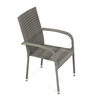 AZC-S2114 GREY - Stolička záhradná, šedý umelý ratan, kov, stohovateľná.