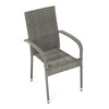 AZC-S2114 GREY - Stolička záhradná, šedý umelý ratan, kov, stohovateľná.