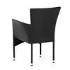 AZC-S2117 BK - Stolička záhradná, čierny umelý ratan, kov, stohovateľná.