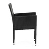 AZC-S2117 BK - Stolička záhradná, čierny umelý ratan, kov, stohovateľná.
