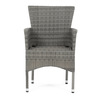AZC-S2118 GREY - Stolička záhradná, šedý umelý ratan, kov, stohovateľná.
