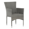 AZC-S2118 GREY - Stolička záhradná, šedý umelý ratan, kov, stohovateľná.