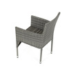 AZC-S2118 GREY - Stolička záhradná, šedý umelý ratan, kov, stohovateľná.