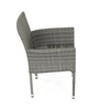 AZC-S2118 GREY - Stolička záhradná, šedý umelý ratan, kov, stohovateľná.