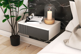 AZROU nočný stolík, biela/grafit