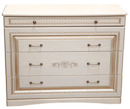 AJAX zásuvková komoda, biele drevo/patina