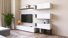 FINT obývacia zostava, morské vintage drevo/biela