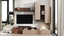 FASKA 2 obývacia stena, dub Livorno/toffi