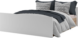 GOUDAR manželská posteľ 160, dub Artisan/biela