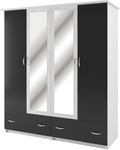 ESSEX šatníková skriňa 4D, antracit/light artwood