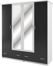 ESSEX šatníková skriňa 4D, antracit/light artwood