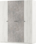 GRANUM šatníková skriňa 4D, light artwood/industrial