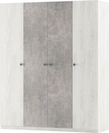 GRANUM šatníková skriňa 4D, light artwood/industrial