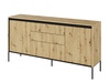 Komoda 2D3S s LED IPOLIS dub artisan/černá