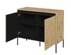 Komoda 2D s LED IPOLIS dub artisan/černá