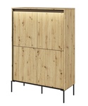 Komoda 4D s LED IPOLIS dub artisan/černá