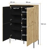 Komoda 4D s LED IPOLIS dub artisan/černá