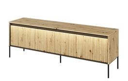 Televízny stolík 4D s LED 167 IPOLIS dub artisan/čierna