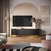 Televízny stolík 4D 193 s LED IPOLIS dub artisan/čierna