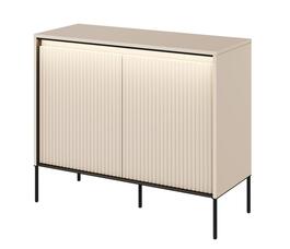 Komoda 2D s LED IPOLIS piesková/čierna