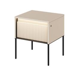 Nočný stolík 1S s LED IPOLIS piesková/čierna