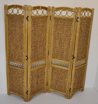 Paraván ratanový štvordielny