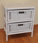 Ratanová komoda 2 zásuvky ratan biela typ II