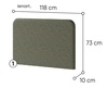 Polstrovaný záhlavník k posteli 120 cm farba šedozelená